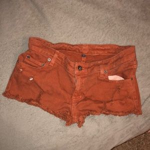 Carmar Orange/rust colored denim shorts